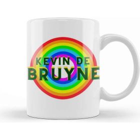 Baskı Dükkanı Kevin De Bruyne Vintage Retro Rainbow Style Kupa