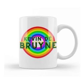 Baskı Dükkanı Kevin De Bruyne Vintage Retro Rainbow Style Kupa