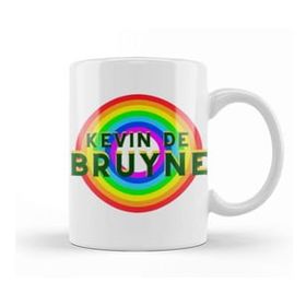 Baskı Dükkanı Kevin De Bruyne Vintage Retro Rainbow Style Kupa