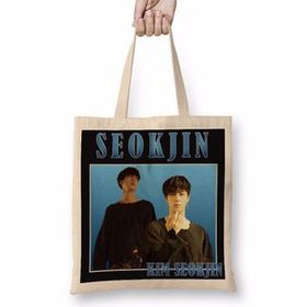 Baskı Dükkanı Kim Seokjin Vintage Bts Bez Çanta