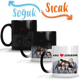 Baskı Dükkanı Kişiye Özel Bts 02 Sihirli Porselen Kupa