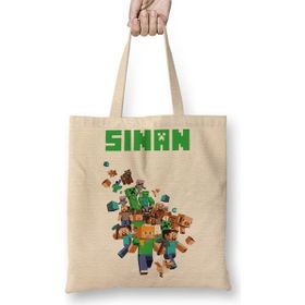 Baskı Dükkanı Kişiye Özel Minecraft 01 Bez Çanta