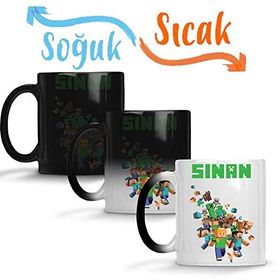 Baskı Dükkanı Kişiye Özel Minecraft Sihirli Porselen Kupa