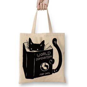 Baskı Dükkanı Kitap Okuyan Kedi Cats 01 Bez Çanta