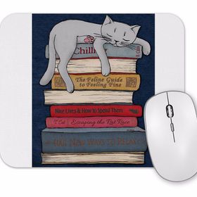 Baskı Dükkanı Kitap Okuyan Kedi Cats Mouse Pad