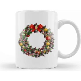 Baskı Dükkanı Kittens Multiface Christmas Wreath Kupa