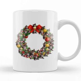 Baskı Dükkanı Kittens Multiface Christmas Wreath Kupa
