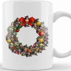 Baskı Dükkanı Kittens Multiface Christmas Wreath Kupa