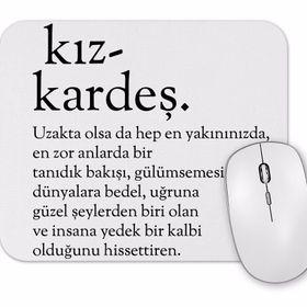 Baskı Dükkanı Kiz Kardeş Kelime Mouse Pad