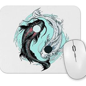 Baskı Dükkanı Koi Balığı Yin ve Yang Mouse Pad