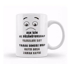 Baskı Dükkanı Komik Söz Aşk Için Ne Düşünüyorsun Kupa