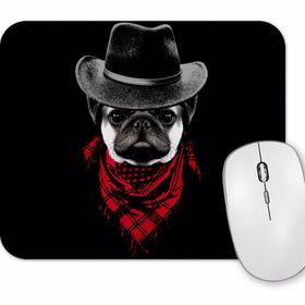 Baskı Dükkanı Kovboy Pug Köpek Mouse Pad