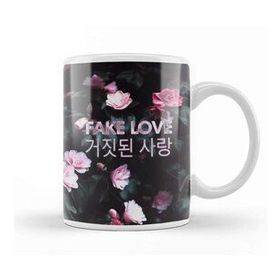 Baskı Dükkanı Kpop Fake Love Floral Kupa