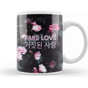 Baskı Dükkanı Kpop Fake Love Floral Kupa