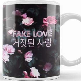 Baskı Dükkanı Kpop Fake Love Floral Kupa