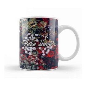 Baskı Dükkanı Kpop Fake Love Red Floral Kupa