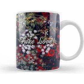 Baskı Dükkanı Kpop Fake Love Red Floral Kupa