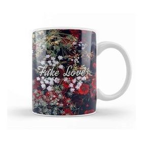Baskı Dükkanı Kpop Fake Love Red Floral Kupa