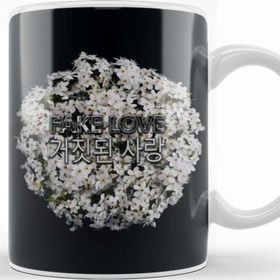 Baskı Dükkanı Kpop Fake Love White Floral Kupa