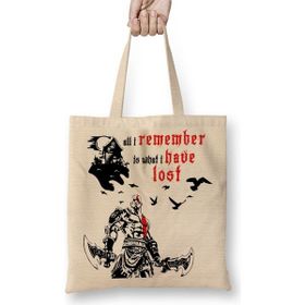 Baskı Dükkanı Kratos God Of War All I Remember Is What I Have Lost Bez Çanta