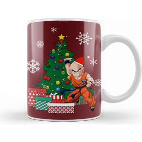 Baskı Dükkanı Krillin Around the Christmas Tree Dragonball Z Kupa