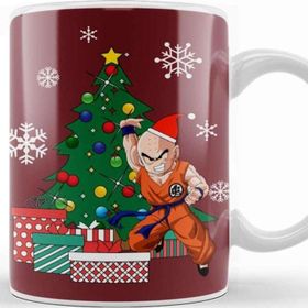 Baskı Dükkanı Krillin Around the Christmas Tree Dragonball Z Kupa