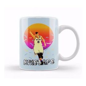 Baskı Dükkanı Kristaps Porzingis Vintage Art Legend Basketball Gift Kupa