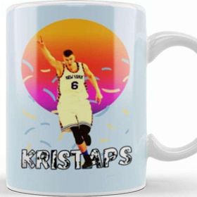 Baskı Dükkanı Kristaps Porzingis Vintage Art Legend Basketball Gift Kupa