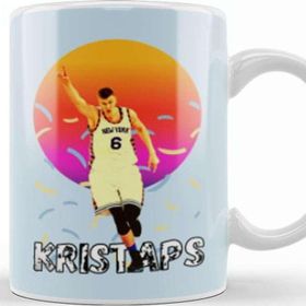 Baskı Dükkanı Kristaps Porzingis Vintage Art Legend Basketball Gift Kupa