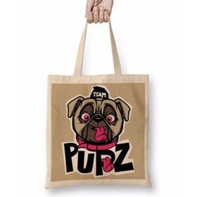 Baskı Dükkanı Kukla Köpek Pug Bez Çanta