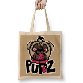 Baskı Dükkanı Kukla Köpek Pug Bez Çanta