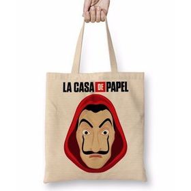 Baskı Dükkanı La Casa De Papel Mascara De Dali Bez Çanta