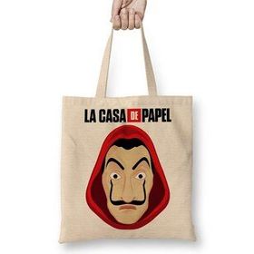 Baskı Dükkanı La Casa De Papel Mascara De Dali Bez Çanta