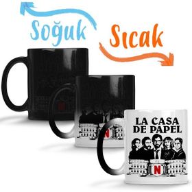 Baskı Dükkanı La Casa De Papel Netflix Sihirli Porselen Kupa