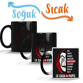 Baskı Dükkanı La Casa De Papel Profesör Sihirli Porselen Kupa