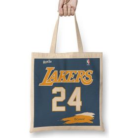 Baskı Dükkanı Lakers 24 Bryant Purple Roxx Ink Bez Çanta