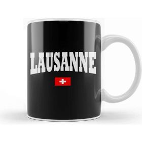 Baskı Dükkanı Lausanne With Switzerland Flag Kupa