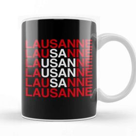 Baskı Dükkanı Lausanne With Switzerland Flag Kupa