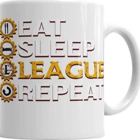Baskı Dükkanı League of Legends Eat Sleep League Repeat Funny Gifts Sihirli Porselen Kupa