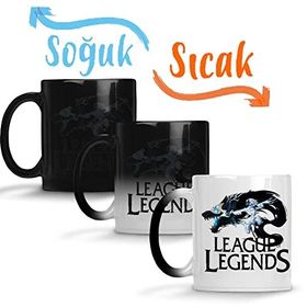 Baskı Dükkanı League of Legends Kindred Sihirli Porselen Kupa