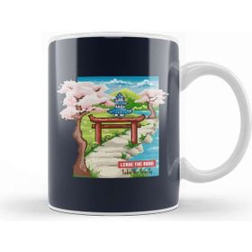 Baskı Dükkanı Leave The Road Take The Trails Japanese Garden Pixel Art Kupa