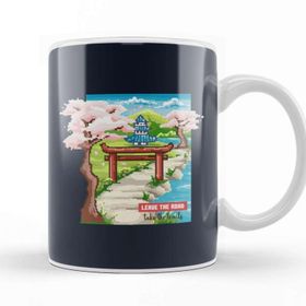 Baskı Dükkanı Leave The Road Take The Trails Japanese Garden Pixel Art Kupa