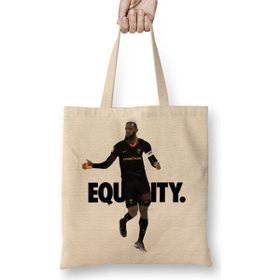 Baskı Dükkanı Lebron Equality Futebol Futbol Bez Uzun Saplı Krem Rengi Çanta