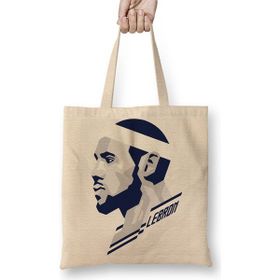 Baskı Dükkanı Lebron James 001 Bez Çanta Uzun Saplı Krem Rengi Çanta