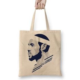 Baskı Dükkanı Lebron James 001 Bez Çanta Uzun Saplı Krem Rengi Çanta
