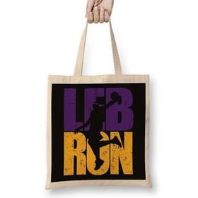 Baskı Dükkanı Lebron James Lakers Colors Bez Uzun Saplı Krem Rengi Çanta