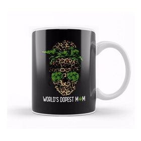 Baskı Dükkanı Leopard Skull Lady Worlds Dopest Mom Marijuana Weed Kupa