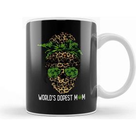 Baskı Dükkanı Leopard Skull Lady Worlds Dopest Mom Marijuana Weed Kupa