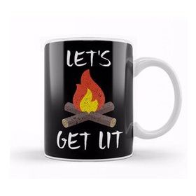 Baskı Dükkanı Let S Get Lit Campfire Camping Outdoors Campers Kupa