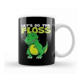 Baskı Dükkanı Let's Do The Floss Cute Dinosaur Flossing T Rex Kupa
